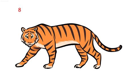 卡通老虎畫法|中国画老虎，简单易学适合儿童和初学者 How to draw a tiger,。